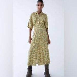 ZARA Maxi Midi Shirt Dress Size L